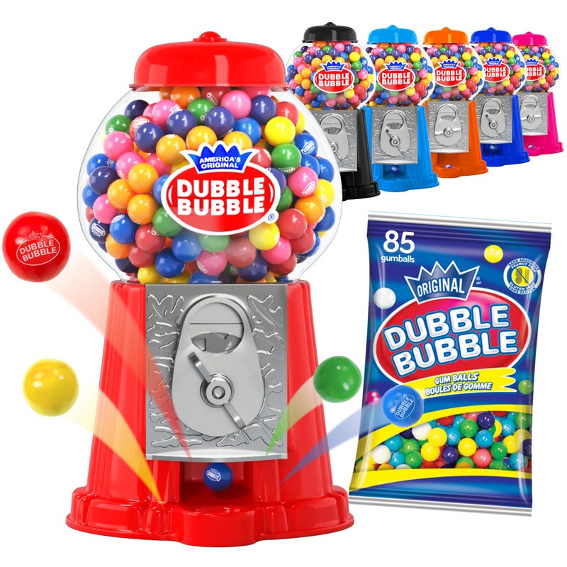 PlayO Gumball Machine for Kids 8.5"" - Coin Operated Bubble Gum Machine and Toy Bank - Candy Machine Dispenser Includes 85 Gum Balls - Great Candy Dispenser Machine Gift Toys for Girls and Boys (Red) - Image 1